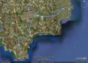 GPS Track of a drive on the Lizard Peninsula